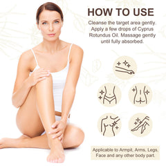 Ingrédients naturels de l'huile Rulviou Cyperus Rotundus pour une routine saine.