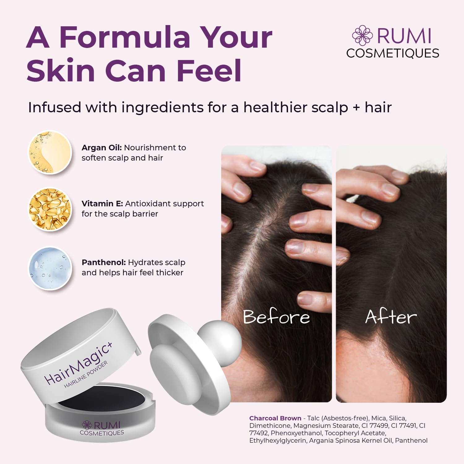 Compact HairMagic+ avec miroir intégré pour retouches.