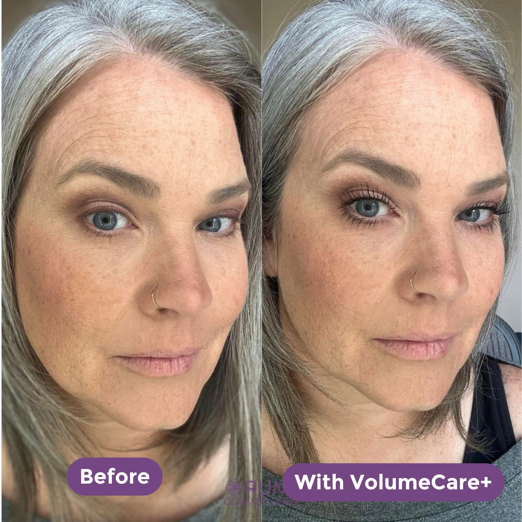Rumi Cosmetiques VolumeCare+ Mascara conçu pour yeux sensibles et confort.
