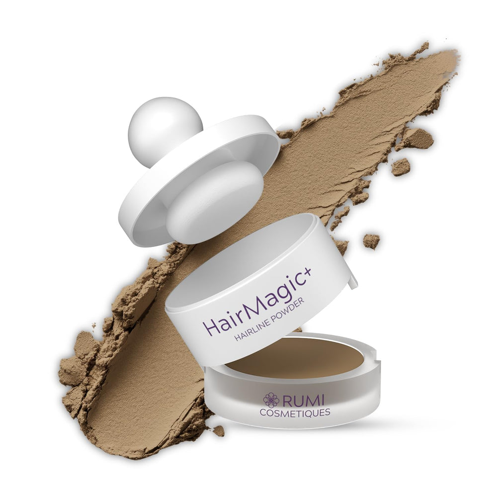 Rumi HairMagic+ poudre racines pour femmes mûres, couverture rapide des racines grises.