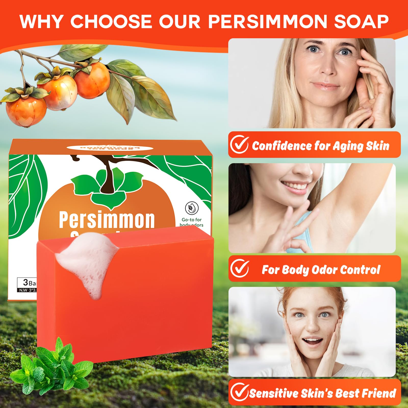 Formule non irritante Runsidan Persimmon adaptée à tous les âges.