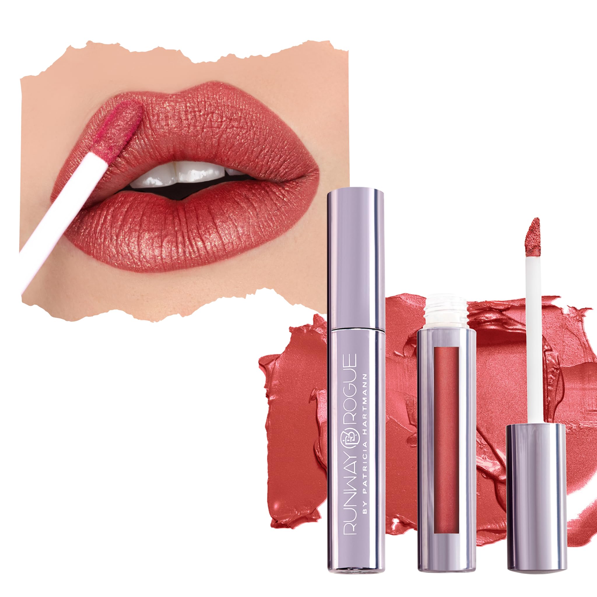 Bouteille Runway Rogue Pearl Glam avec nacre pour un éclat durable.