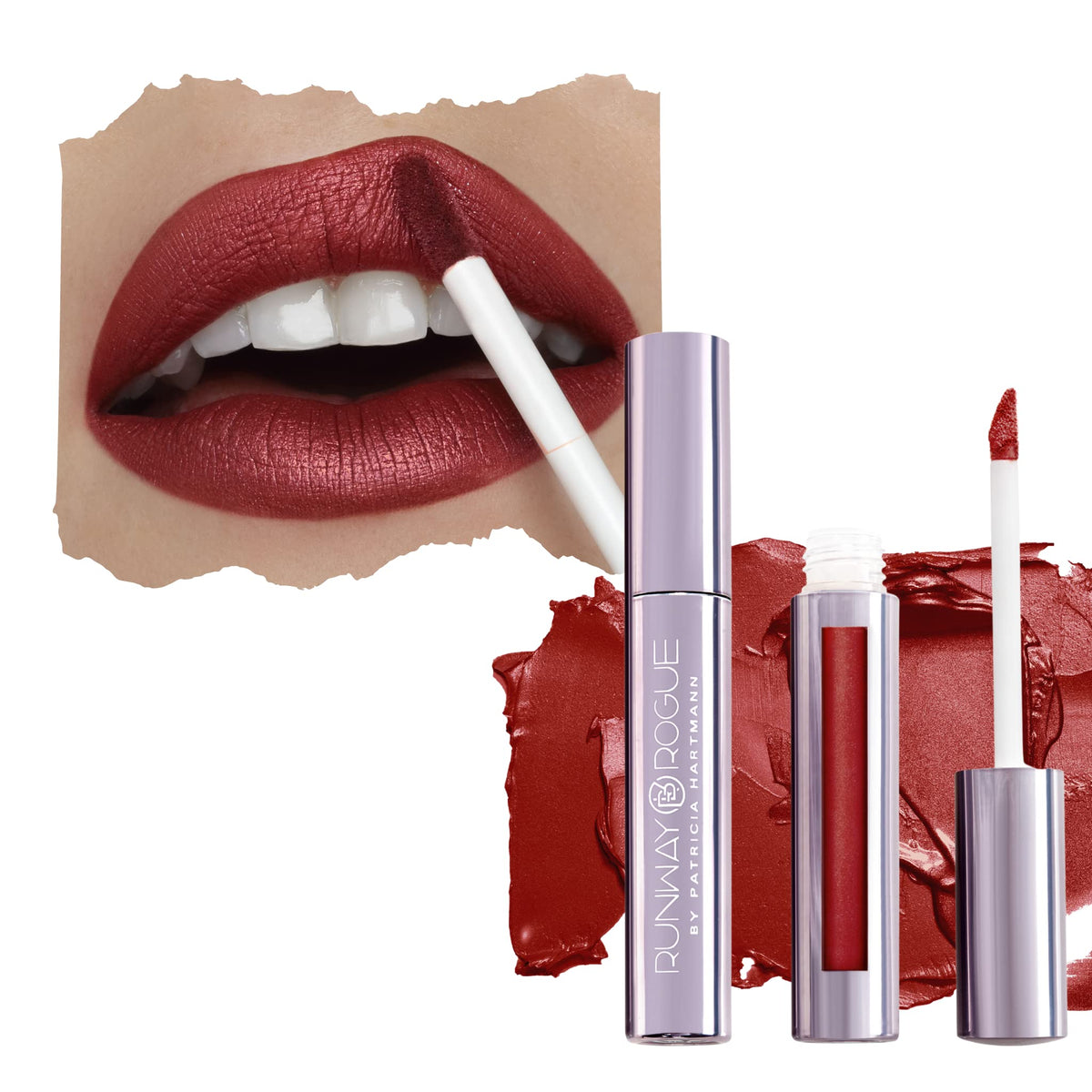 Runway Rogue Pearl Glam bouteille prise en gros plan, tenue longue durée possible.