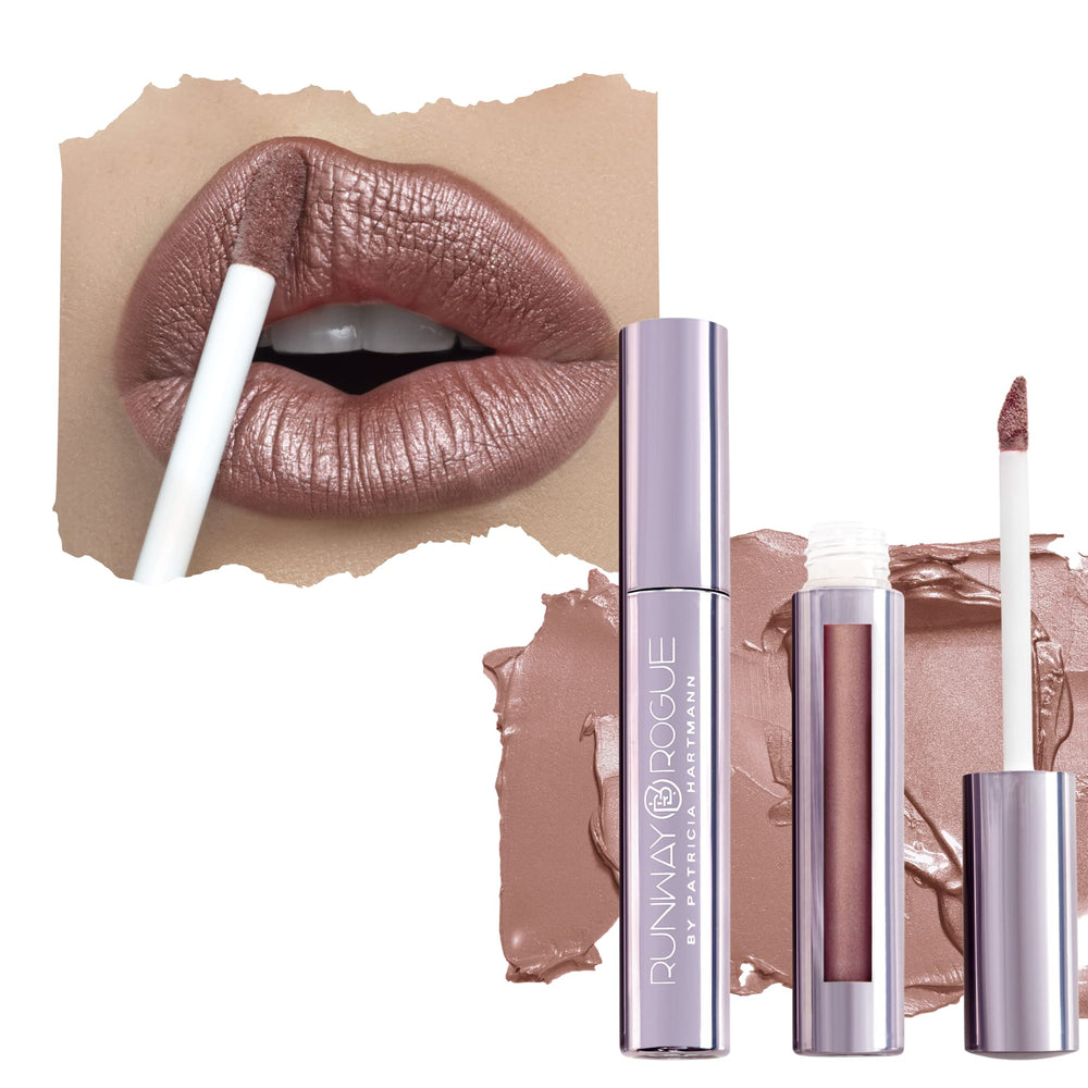 Runway Rogue Pearl Glam: tube rouge a levres, fini scintillant durable.