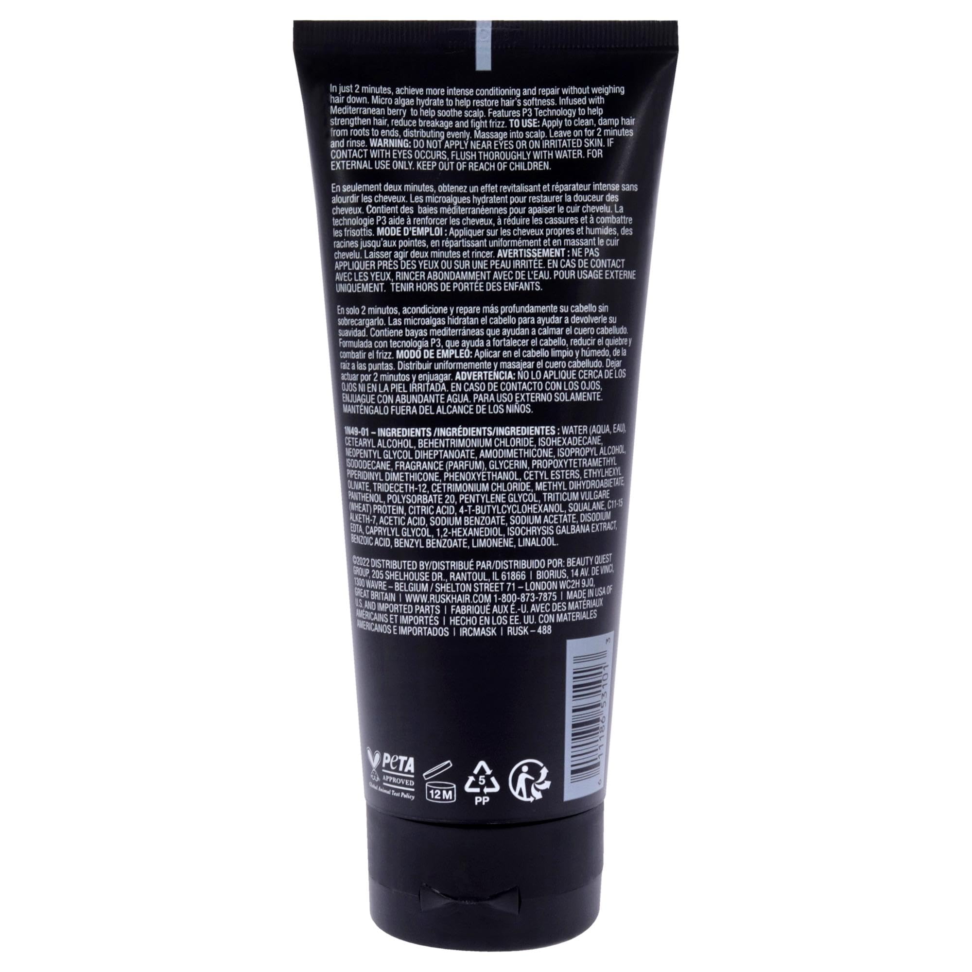 RUSK 2-Minute Masque – application, douceur et brillance en 2 minutes