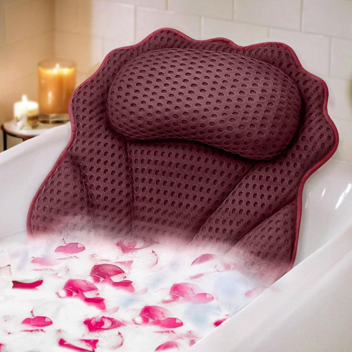RUVINCE oreiller baignoire ergonomique pour tête et cou confortables.