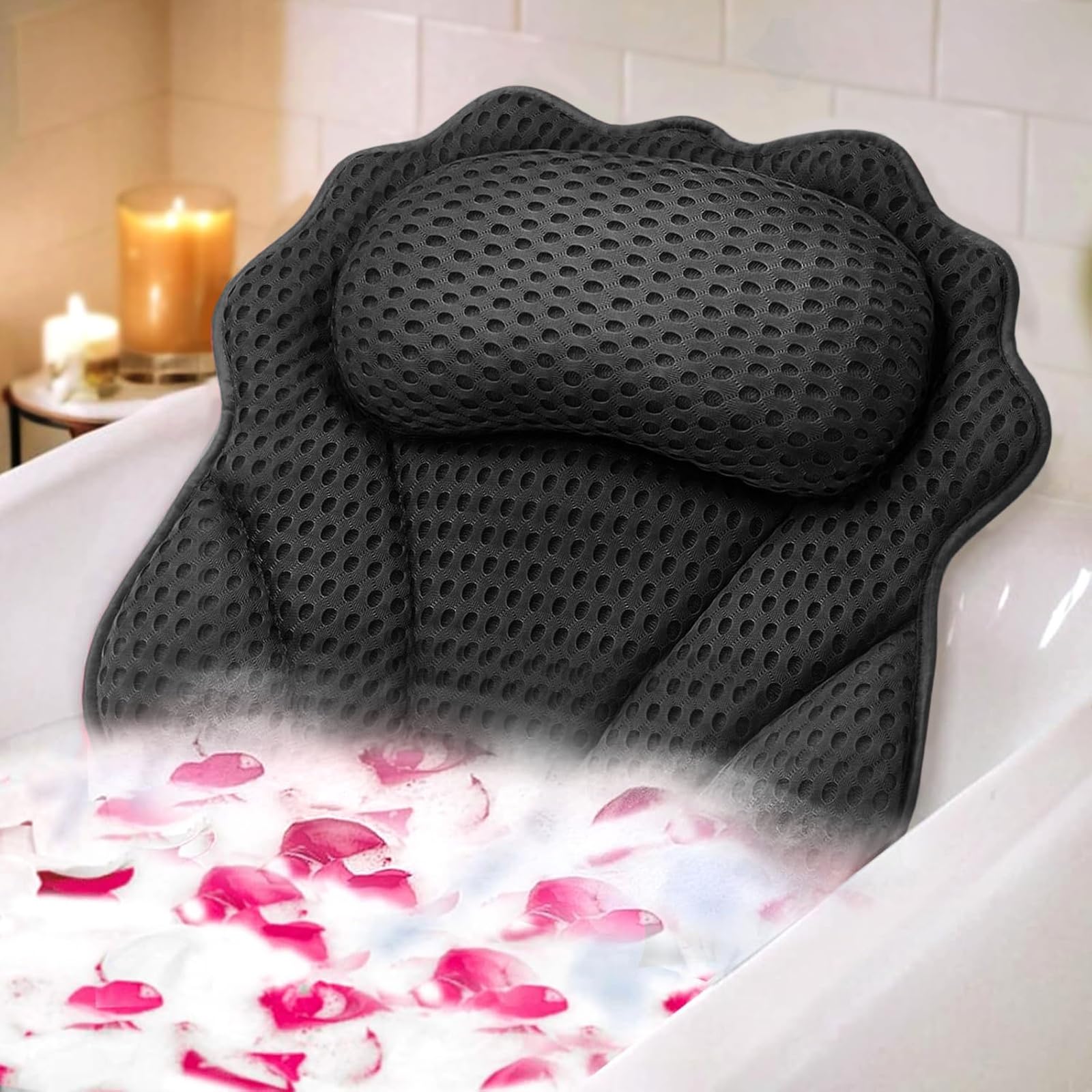 Oreiller-bain ergonomique RUVINCE offrant un soutien confortable pour la tête.