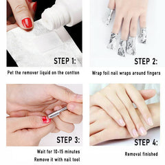 Rvetol emballages aluminium démaquillage ongles dépose rapide et propre
