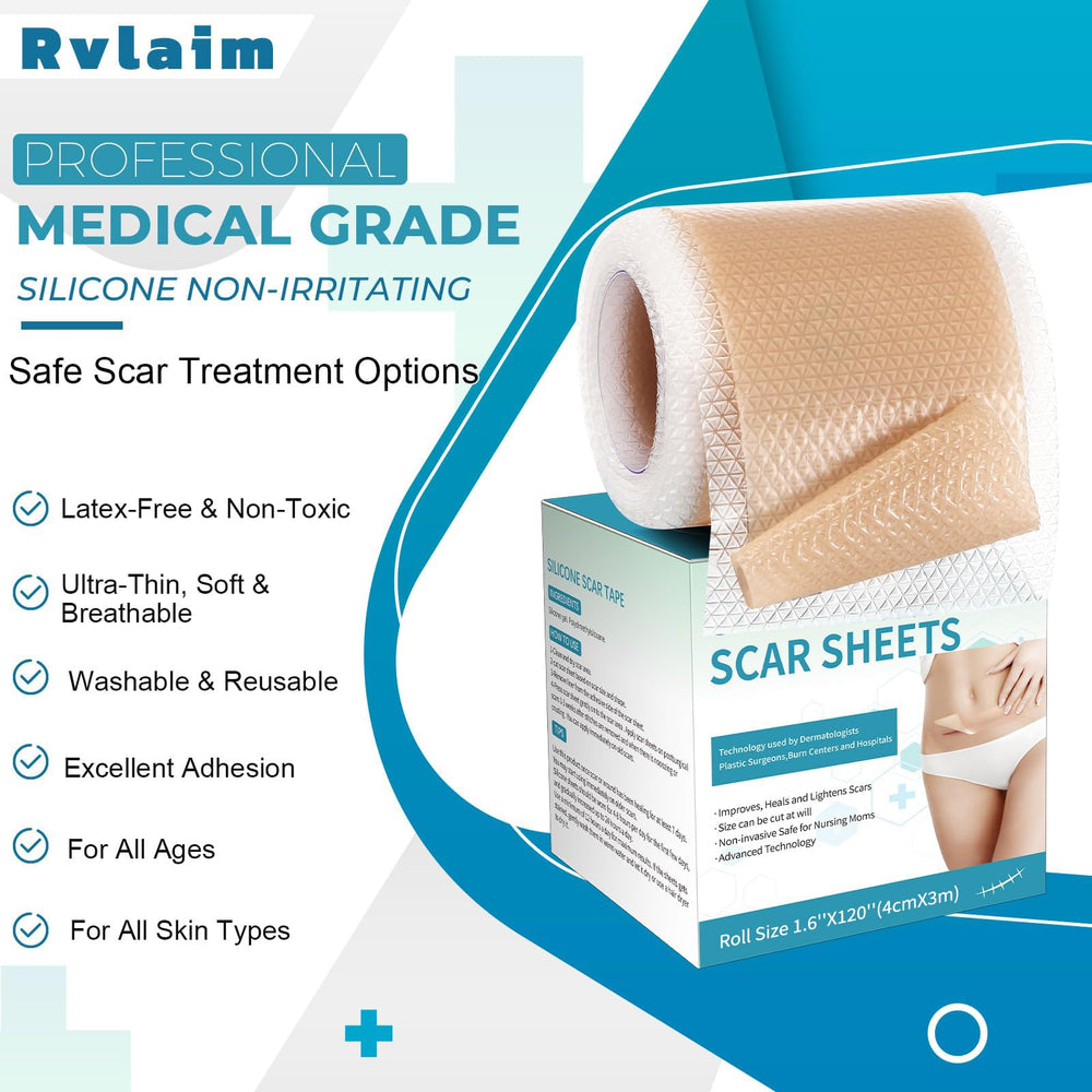 Rvlaim rouleau silicone cicatrice 3 m, application rapide et pratique