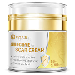 Rvlaim Scar Cream Silicone Gel – Bouteille visible, réduction potentielle des cicatrices visibles.