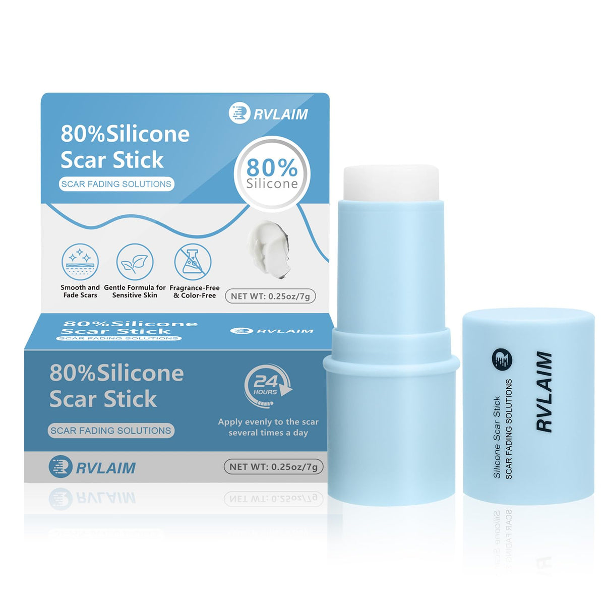 Rvlaim Stick cicatrices-visage rotation pour une application précise.