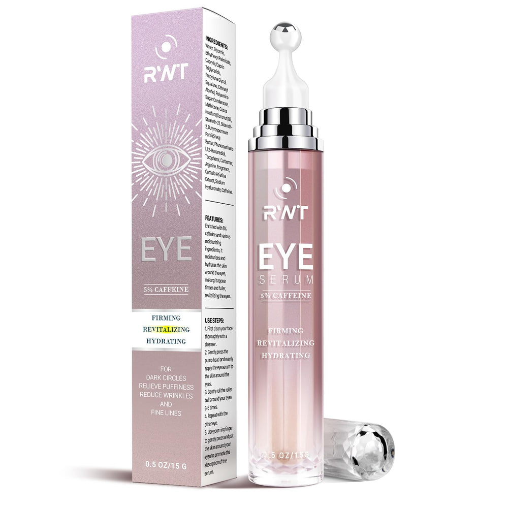 Sérum Yeux RWT avec bille roller 360°, absorption efficace et fraîcheur ciblée.