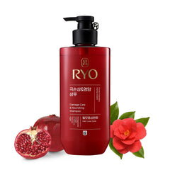 Ryo Damage Care Shampooing, bouteille montrant le soin réparateur pour cheveux abîmés.