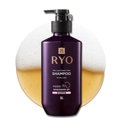 Ryo Hair Strength Expert Care Shampoo bottle front showing scalable scalp refreshment and cleansing benefits.