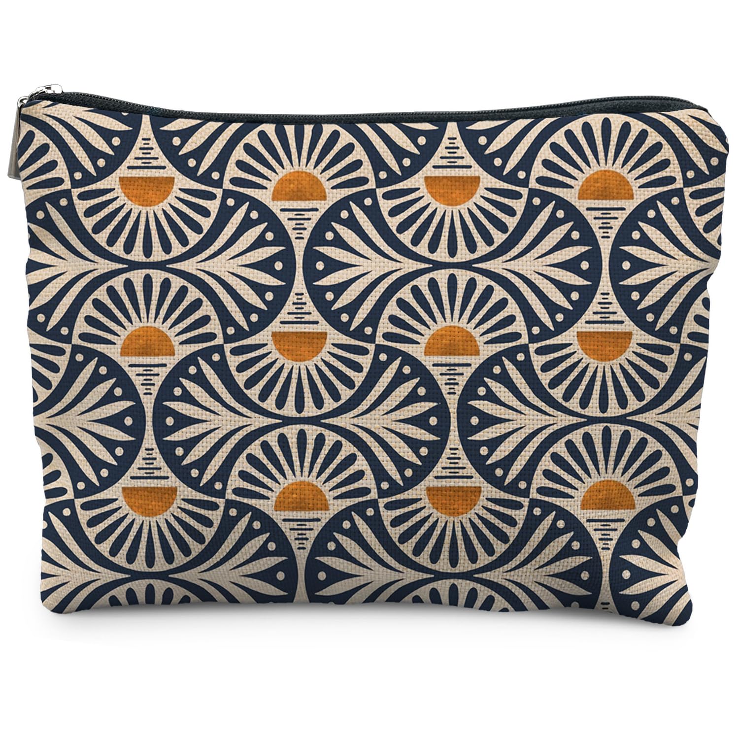 RYYCDOI sac maquillage Boho feuille coucher soleil, rangement pratique pour essentiels beauté.