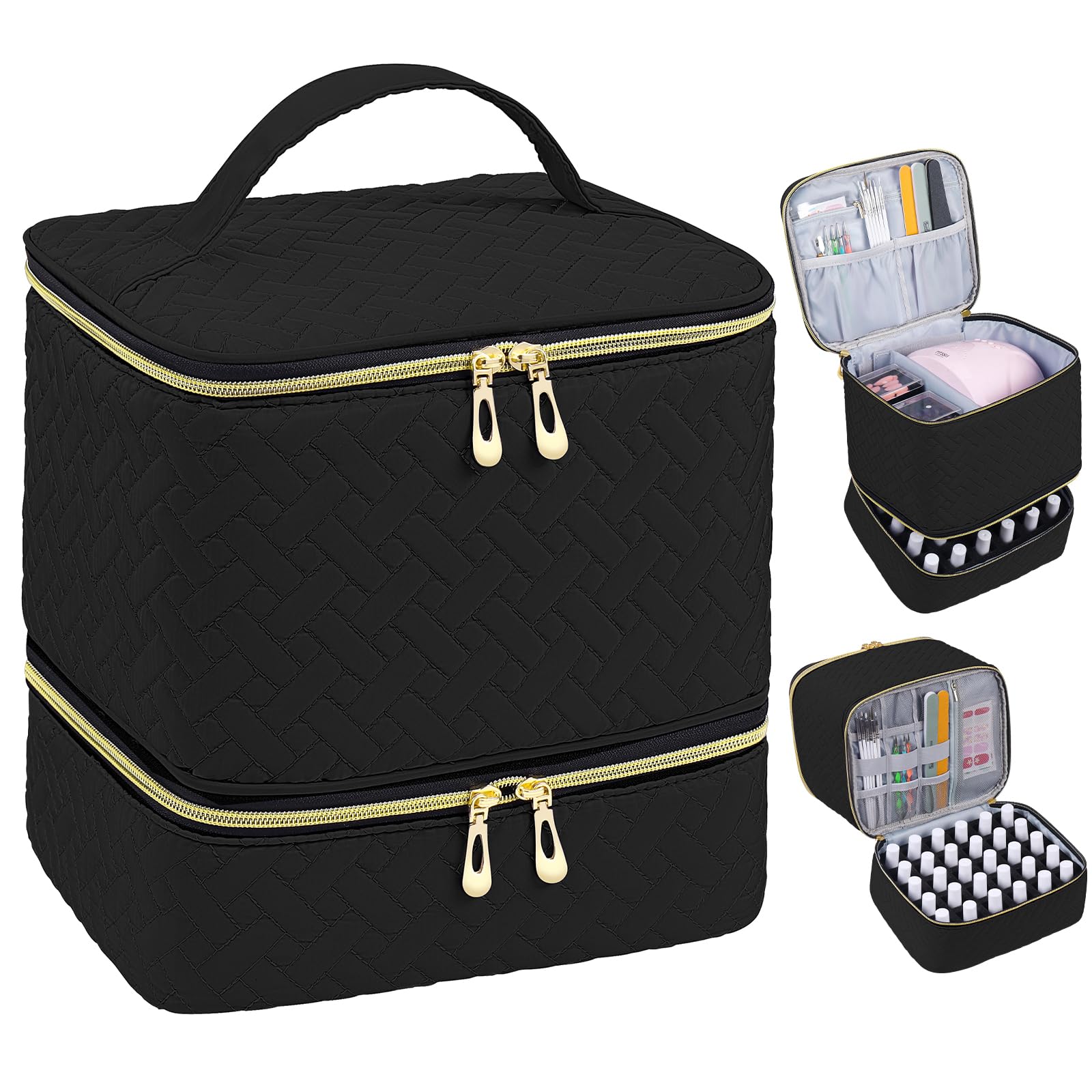 RZMAYIS organisateur vernis-ongles double étage, rangement pratique pour voyage et salon.