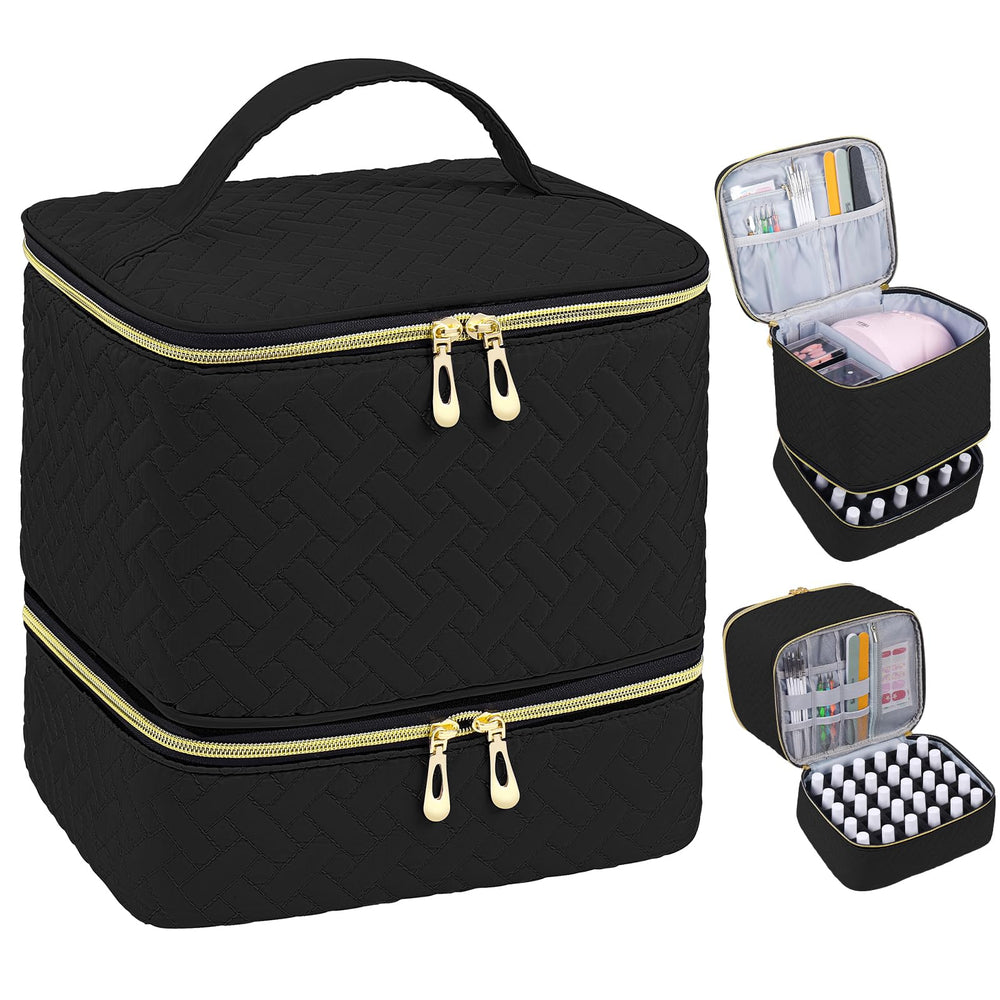 RZMAYIS organisateur vernis-ongles double étage, rangement pratique pour voyage et salon.