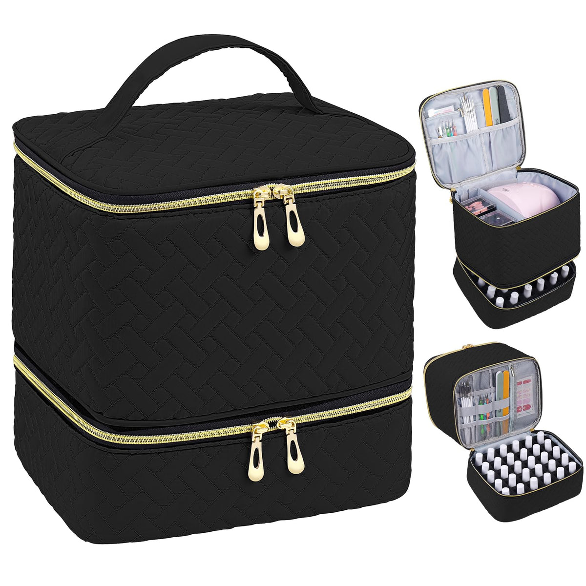 RZMAYIS organisateur vernis-ongles double étage, rangement pratique pour voyage et salon.