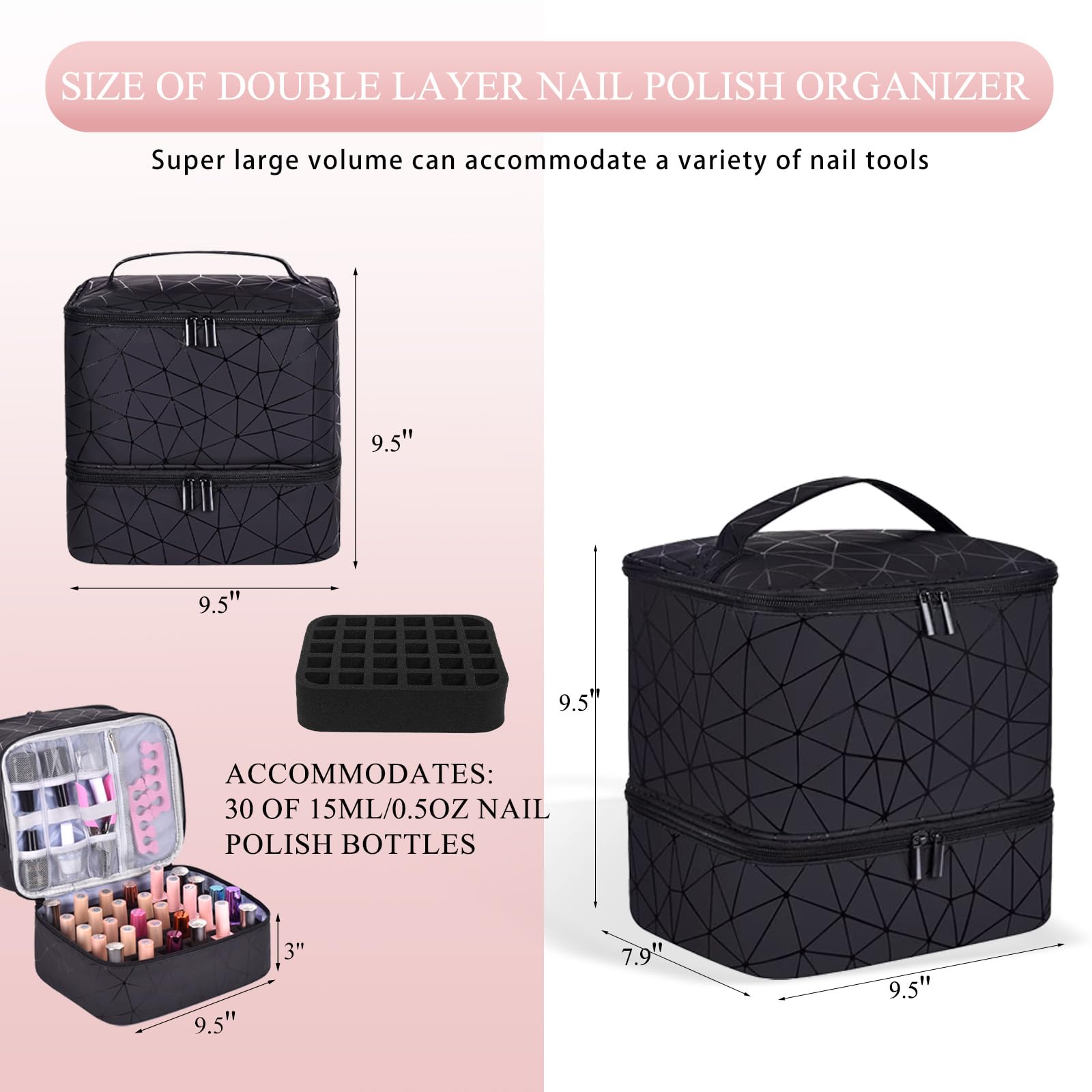 RZMAYIS étui lampe-ongles intégré, transport sûr et compact.