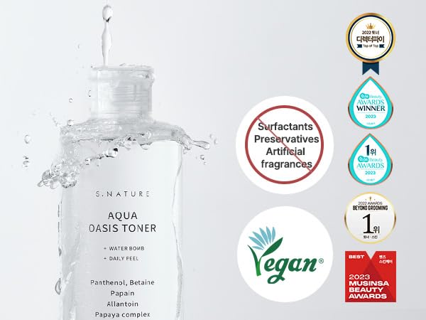 S.NATURE Tonique Aqua Oasis : application matin et soir pour peau fraîche