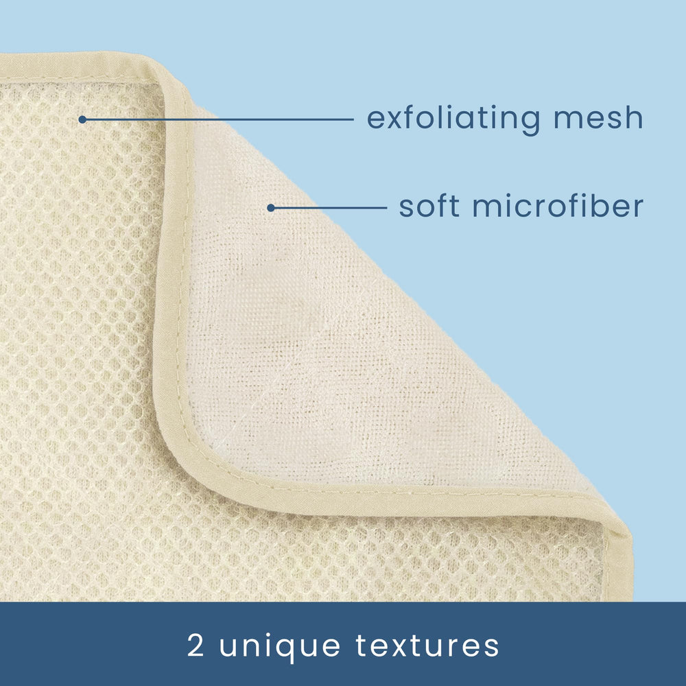 Gant S&T INC. double-face – côté visage doux pour le nettoyage et l'exfoliation.
