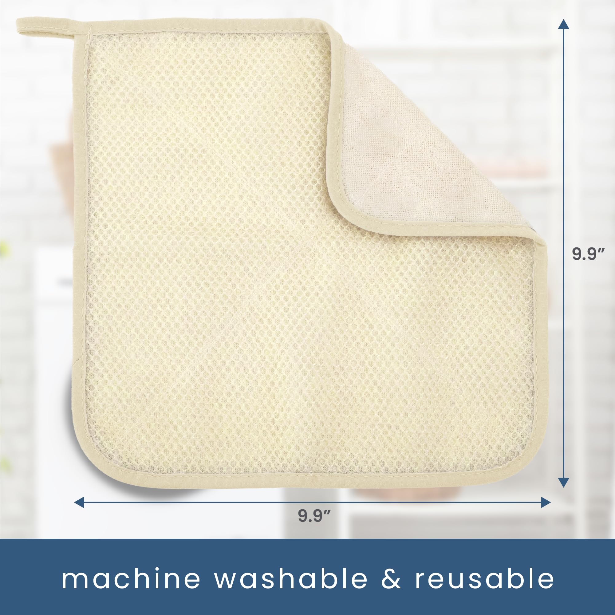 S&T INC. gant exfoliant lavable en machine pour une hygiène facilitée.