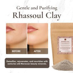 SAAQIN Rhassoul Argile, texture fine, idéale pour masques visage maison.