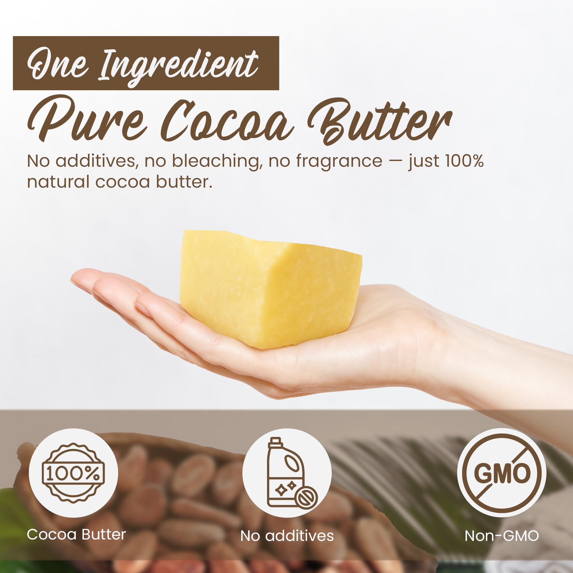 SAAQIN Beurre cacao 2 lb sachet refermable pour conservation pratique.