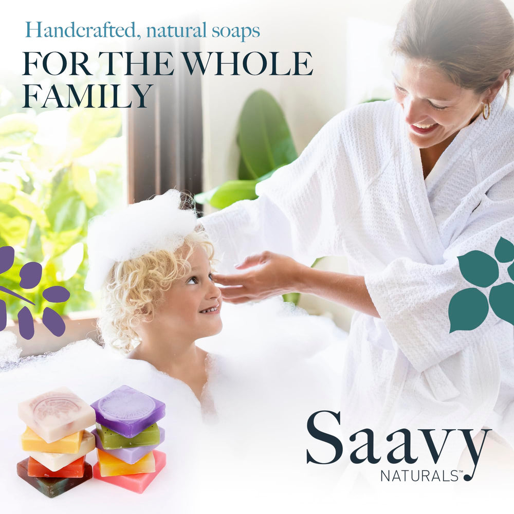 Fabriqué aux États-Unis, mini savon Saavy Naturals hydratant et purifiant.