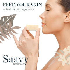 Format voyage Saavy Naturals mini savon, emport facile pour déplacements.