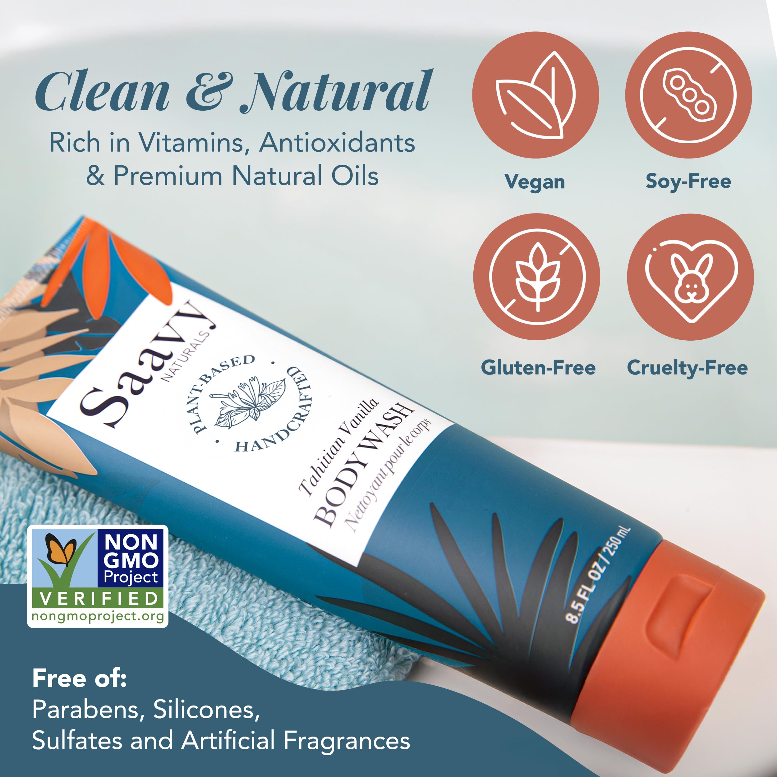 Saavy Naturals Gel Douche expérience spa à domicile après chaque douche.