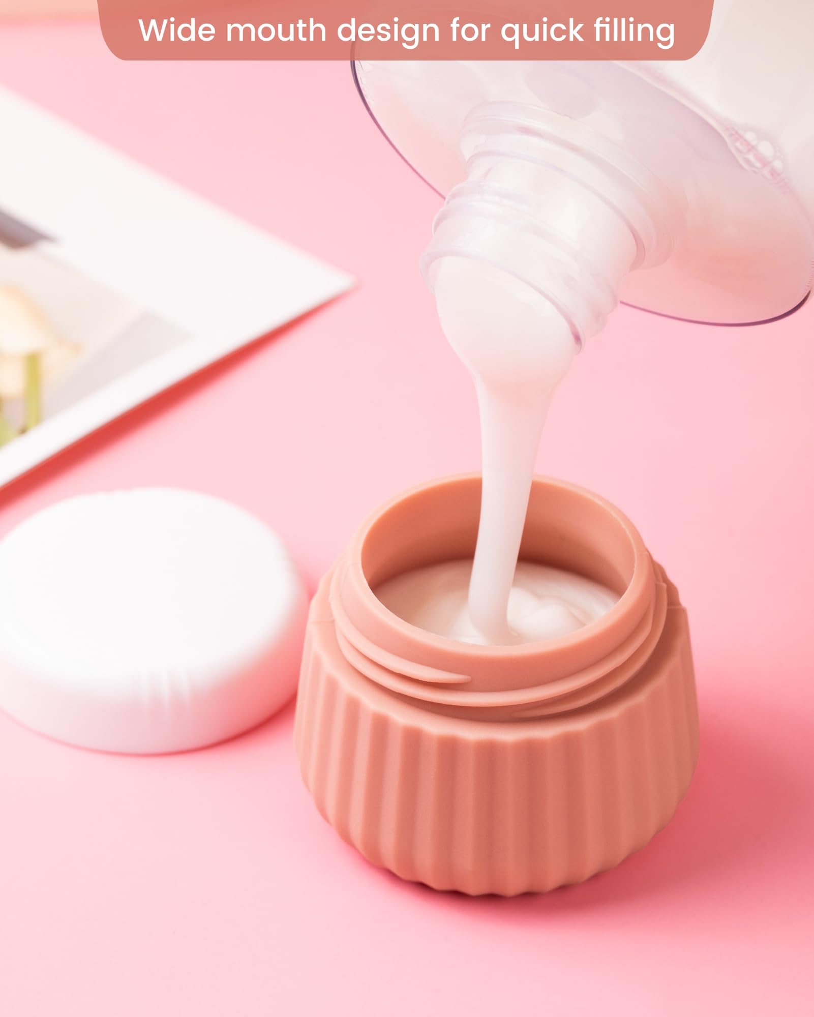 Mrsdry sac cosmétique translucide rose doré, pratique et élégant pour bagage.