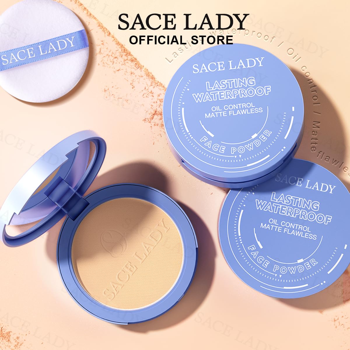 SACE LADY 0.35oz travel-size compact for convenient makeup.