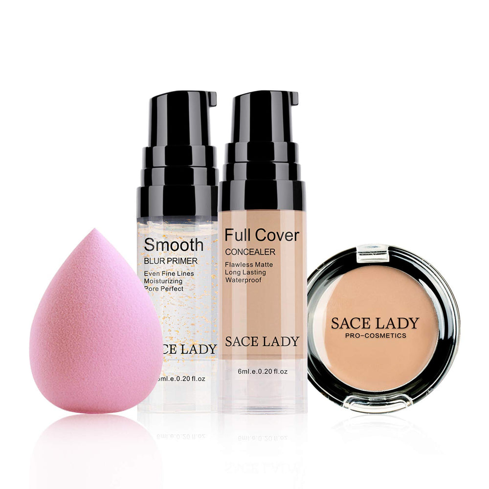 SACE LADY correcteur liquide imperméable avec éponge pour un teint unifié durable.
