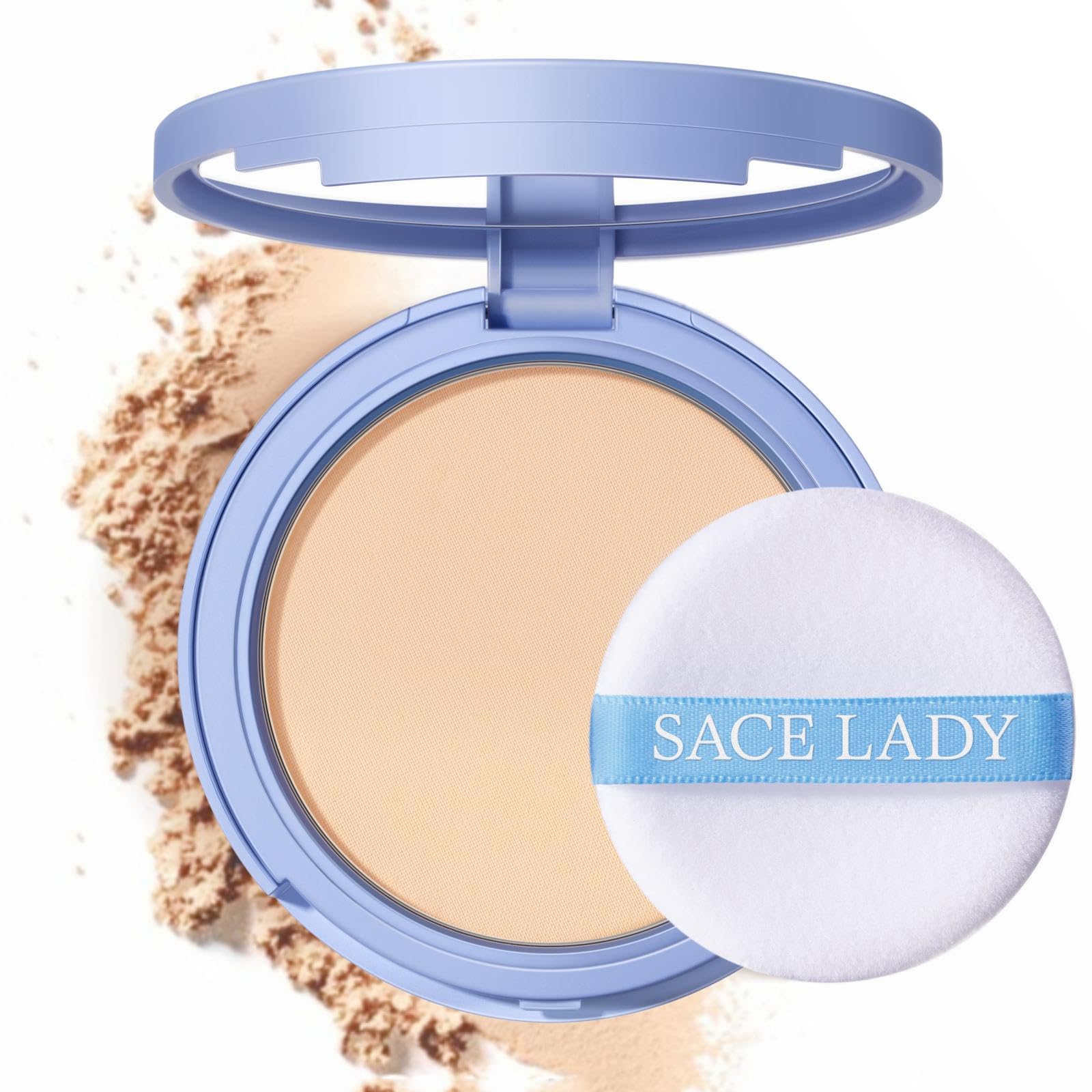 SACE LADY waterproof compact face powder delivering a flawless matte look all day