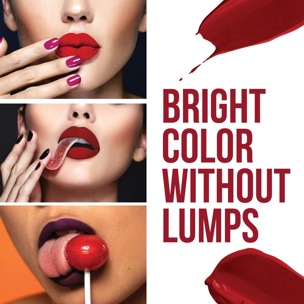 Tenue longue durée du rouge velours liquide sans retouche nécessaire.