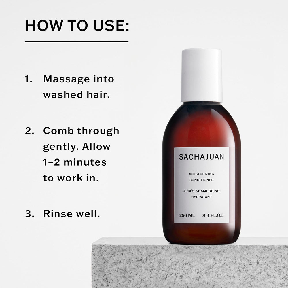 SACHAJUAN Conditionneur application-cheveux, massage pour revitaliser les longueurs.