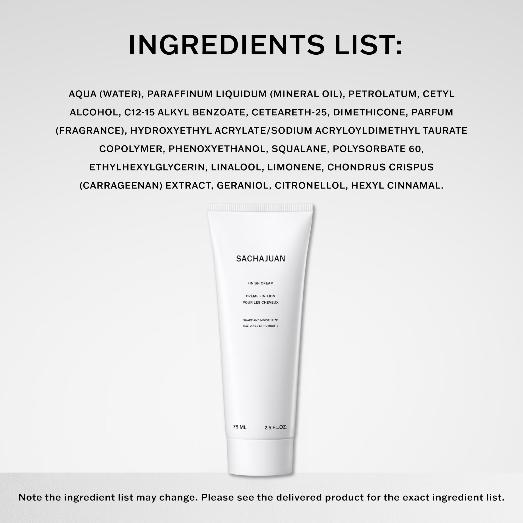 SACHAJUAN crème de finition — cheveux humides prêts à se travailler pour une définition légère.