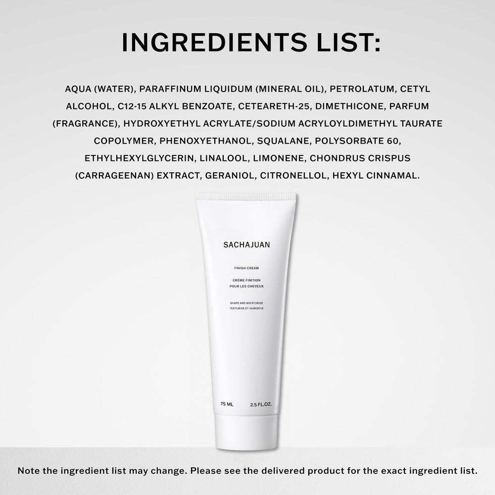 SACHAJUAN crème de finition — cheveux humides prêts à se travailler pour une définition légère.