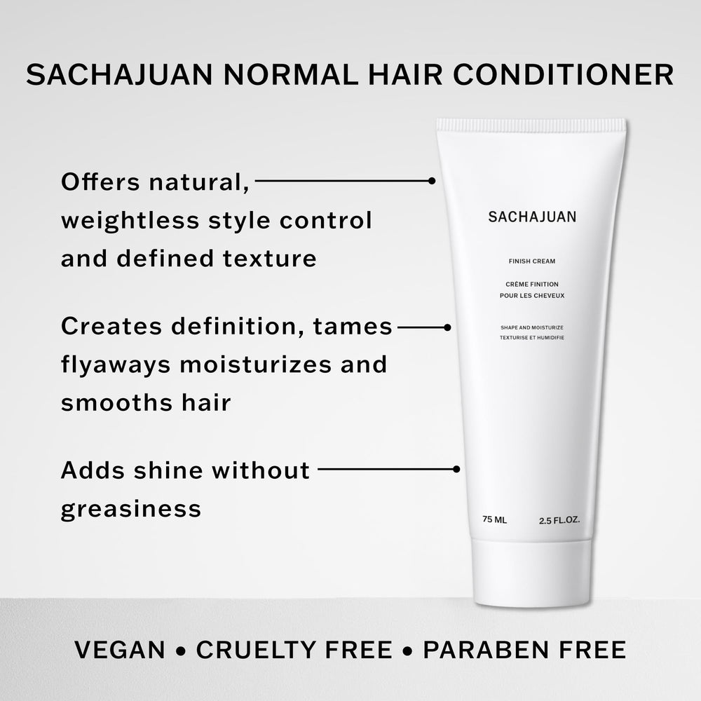 SACHAJUAN crème de finition — démonstration d'une texture définie et séparation sans lourdeur.