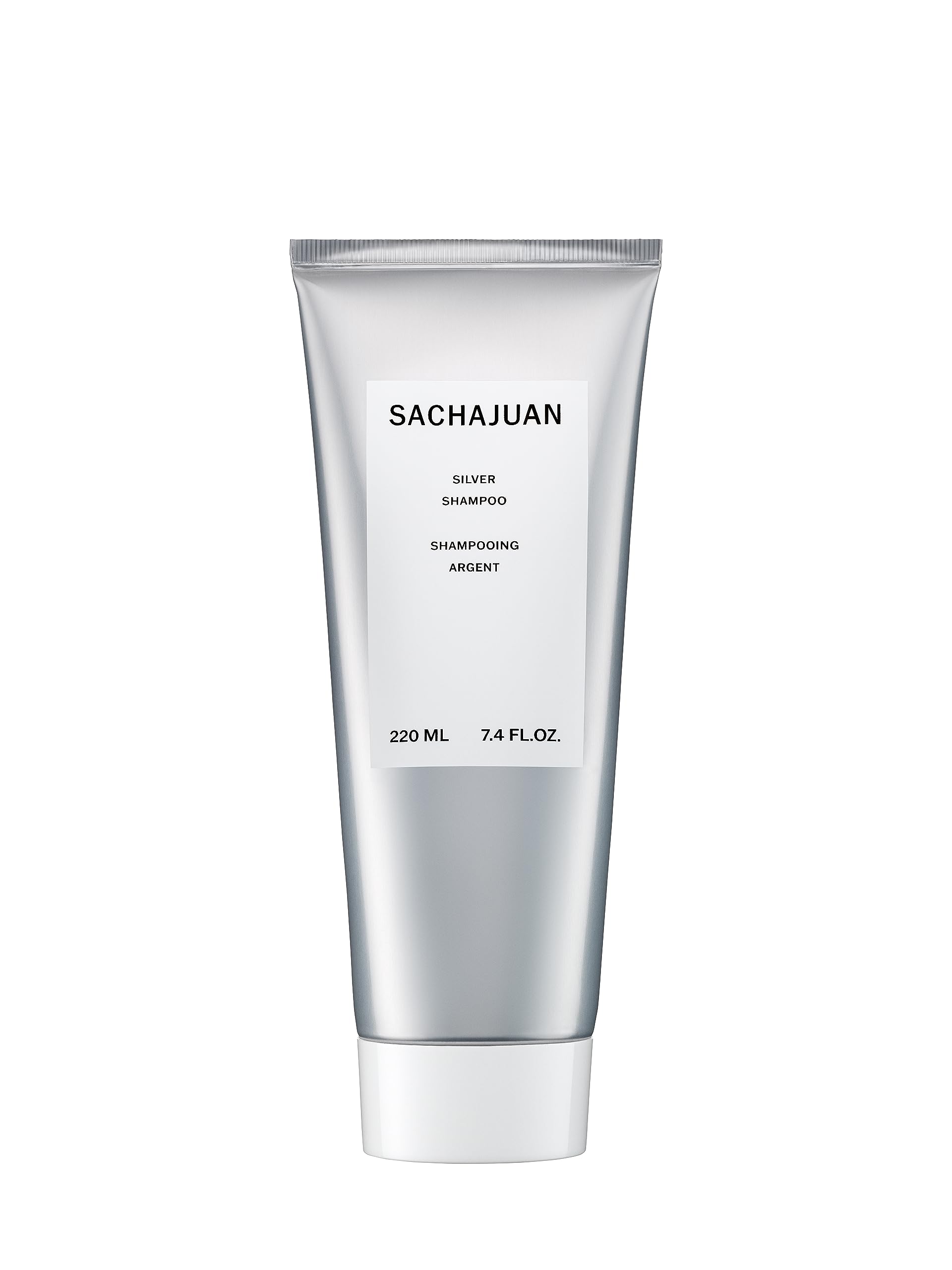 SACHAJUAN Silver Shampoo – bouteille argentee qui neutralise les reflets jaunes lors du coiffage