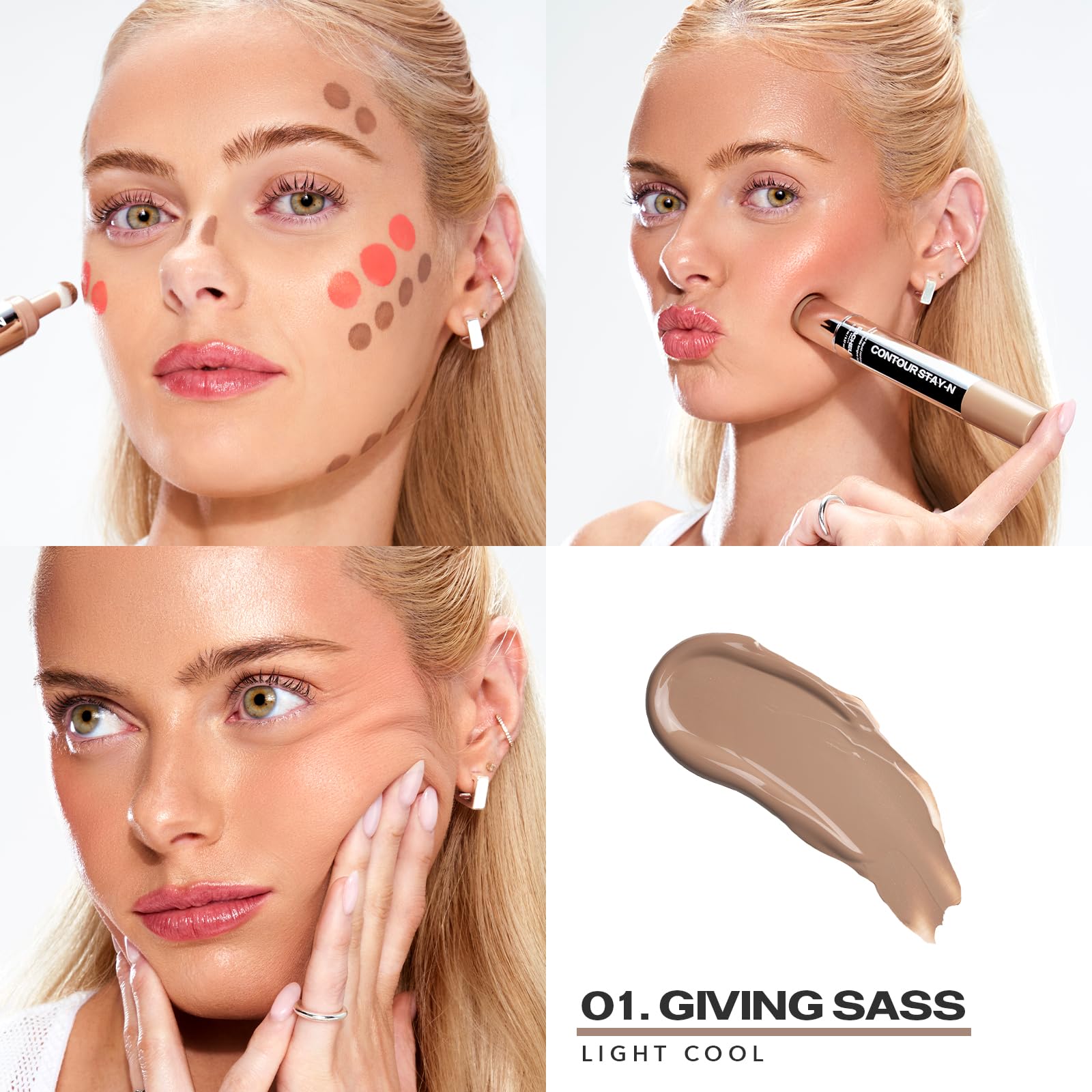 Éponge d’application Sacheu Contour Stay-N pour une application homogène.