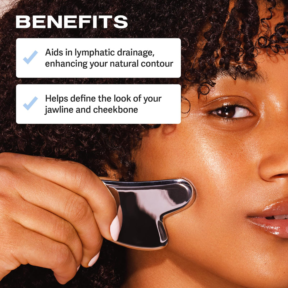Sacheu Gua Sha en acier inoxydable – outil durable et facile à nettoyer