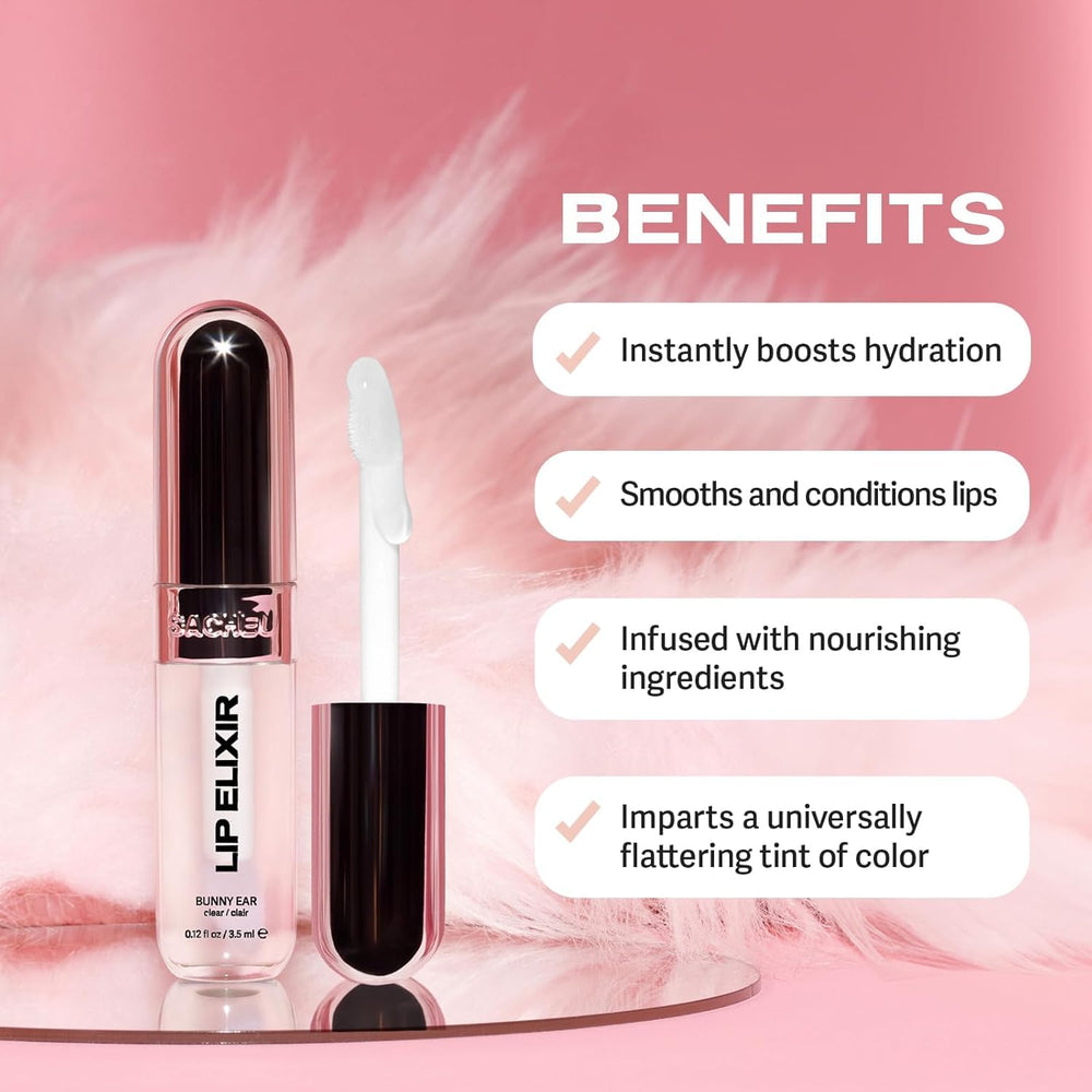 Sacheu Lip Elixir texture non collante pour gloss léger.