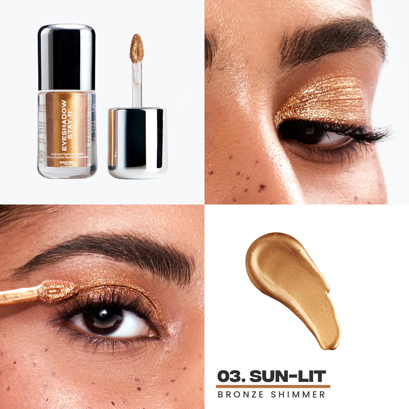 Pigmentation intense de Sacheu Stay-N pour un regard audacieux qui dure toute la journée.