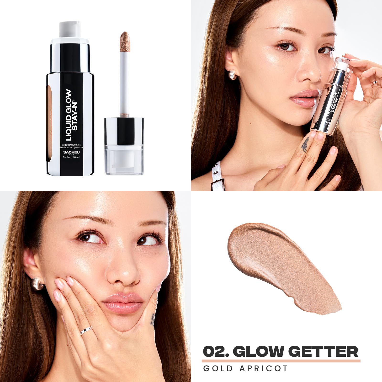 Sacheu Liquid Glow avec applicateur duo facilite l'application ciblée et homogène.