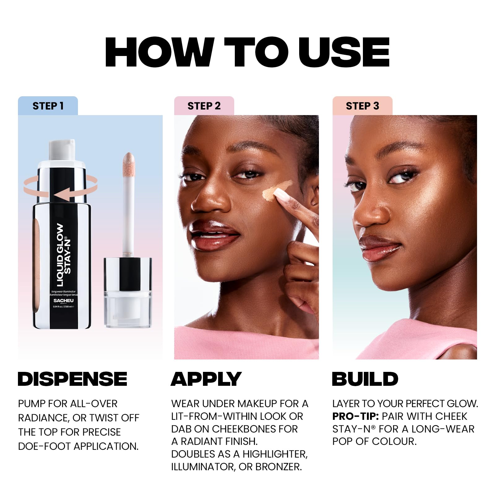 Sacheu Liquid Glow offre une hydratation légère grâce à l'acide hyaluronique pour une peau lumineuse.