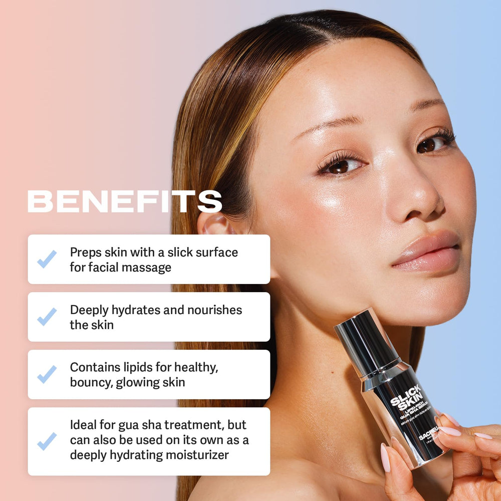 Sacheu Slick Skin: hydratation longue durée grâce lipides et céramides.