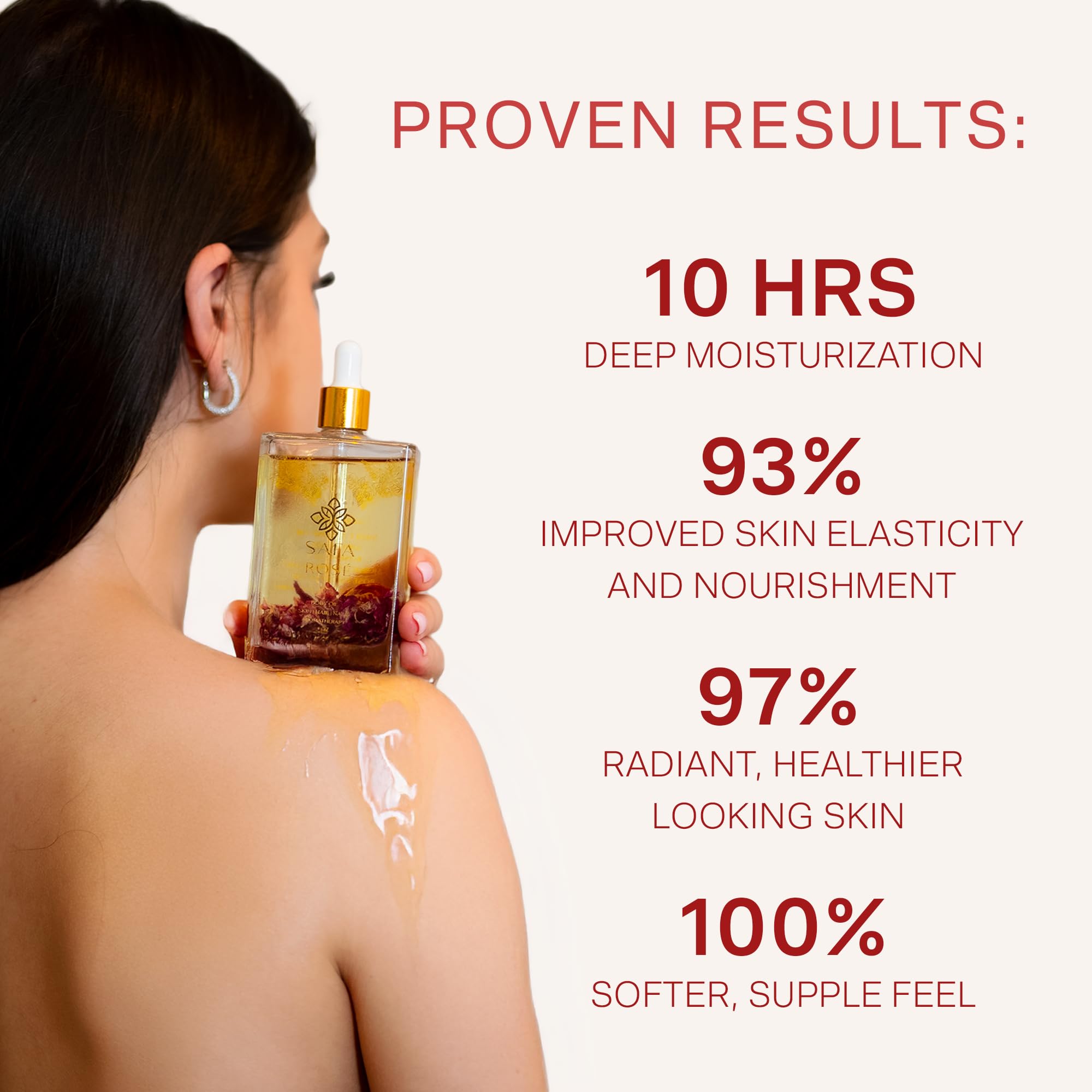 SAFA Rosé Oil — Rituel: moment spa à la maison après douche.