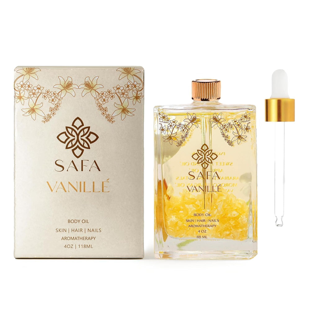 SAFA Vanillé huile en flacon, douceur nourrissante pour peau et cheveux